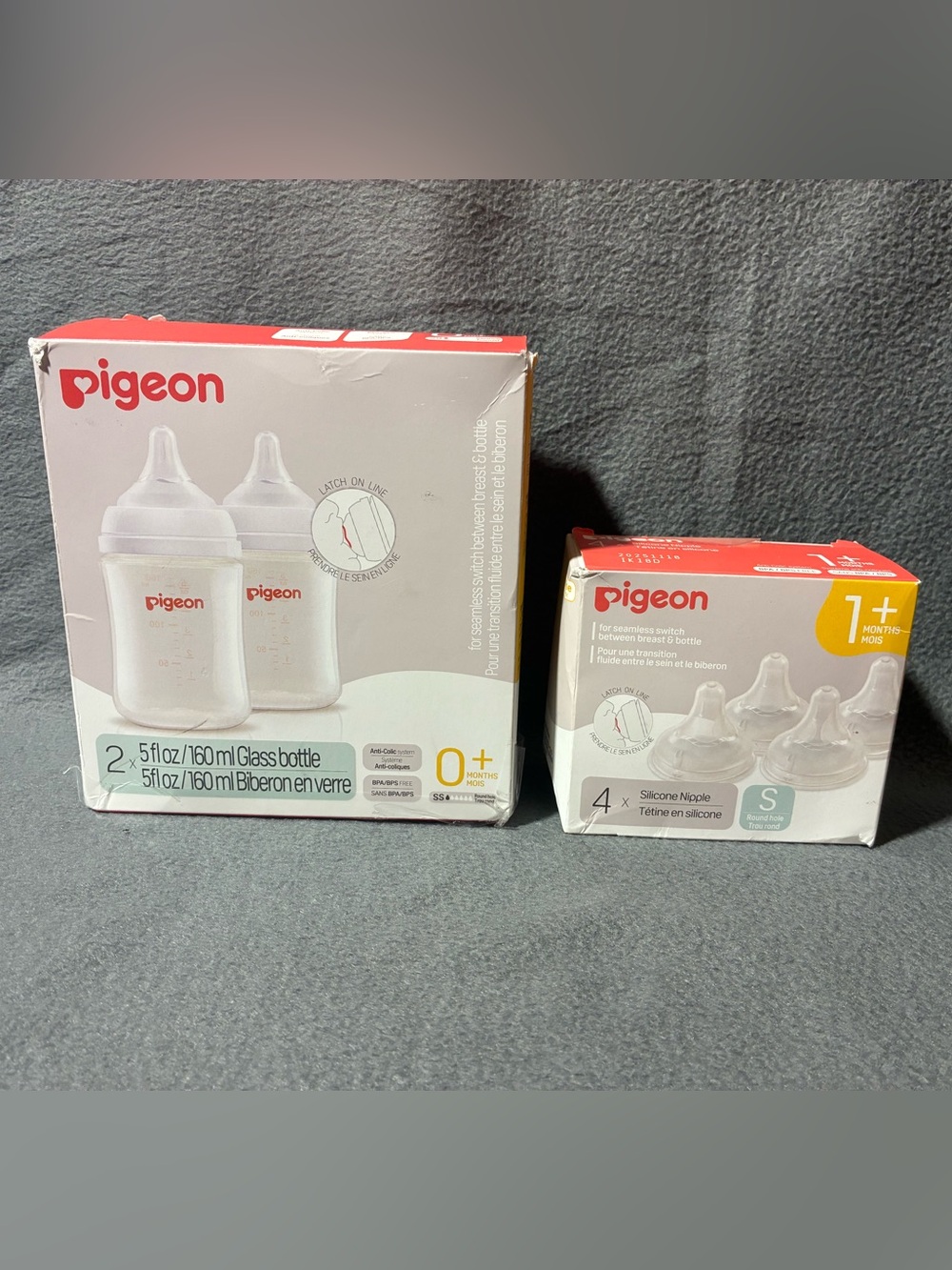 NEW Pigeon Glass 5oz Anti Colic Bottles